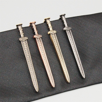 Мъжка щипка за яка, меден материал, висококачествен златен меч, сребърен, бордо, червен, трансгранична, гореща продавана щипка за вратовръзка