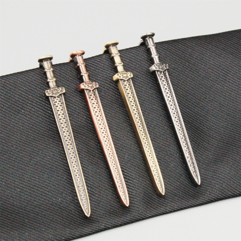 Κλιπ γιακά ανδρικού κολάρου από χάλκινο υλικό, υψηλής ποιότητας, χρυσό σπαθί, ασημί κρασί, κόκκινο, διασυνοριακό, κλιπ γραβάτας με υψηλές πωλήσεις