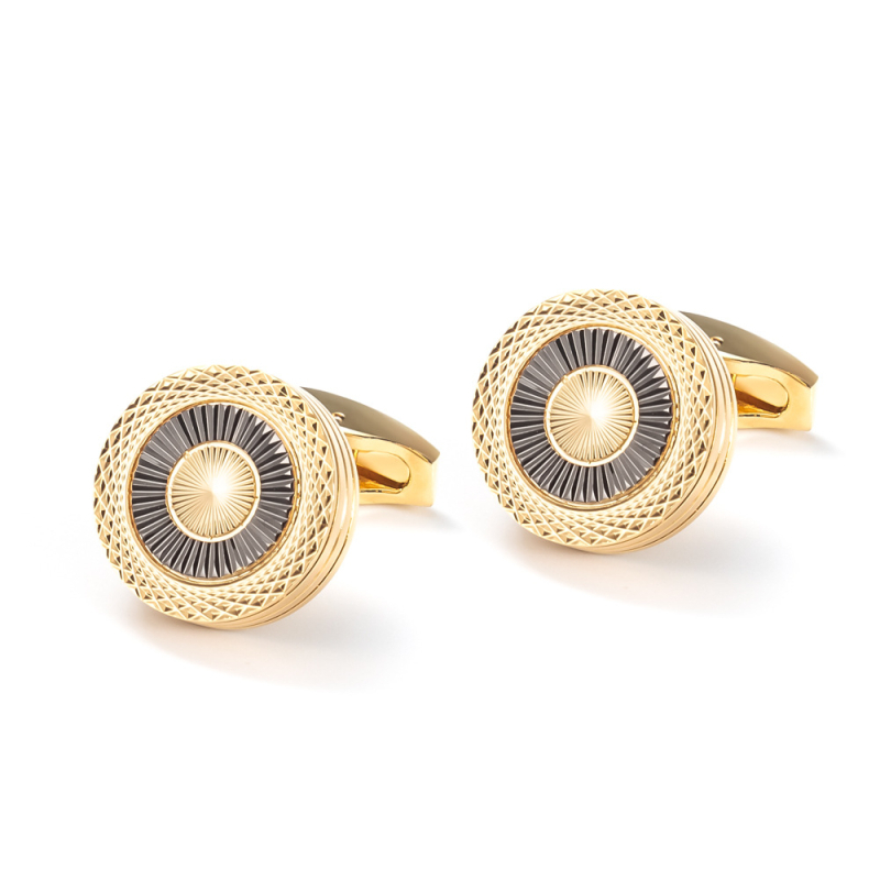 Aukštos kokybės apvalios, dvigubai dengtos metalinės sąsagos, didmeninė prekyba vyriškomis, paauksuotomis prancūziškomis sąsagomis