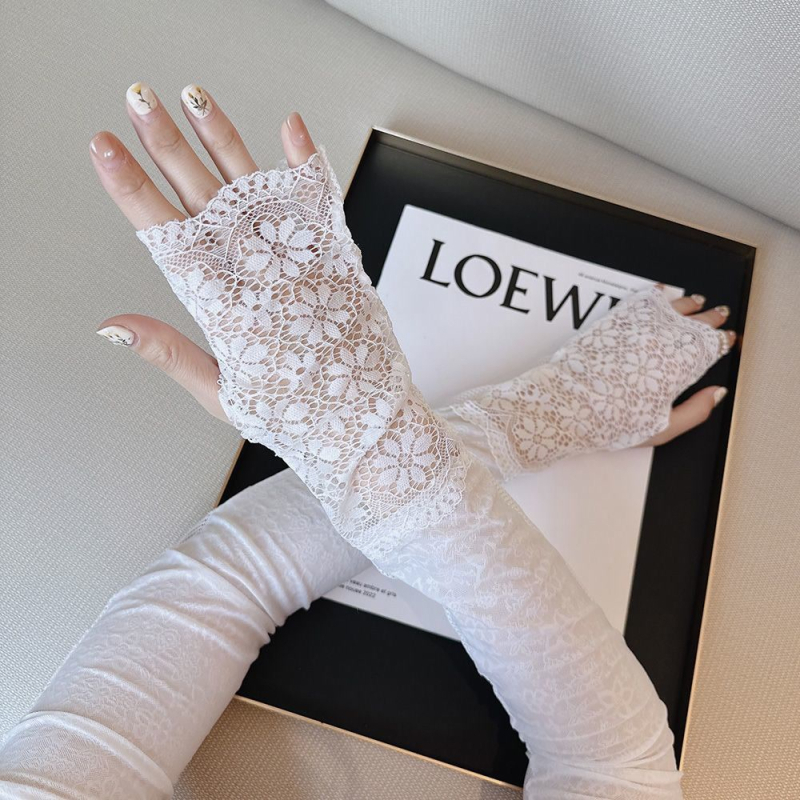 Mados elegantiškos nėriniuotos motininės vairavimo apsaugos nuo saulės vasarinės ledo rankovės paprastos moteriškos ilgos elastinės lauko rankų rankovės