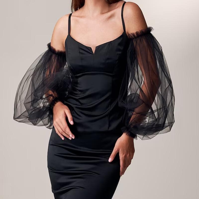 Външнотърговска рокля с горен ръкав от перлена мрежа, булчински фенер, аксесоари за ръкави сватбена рокля, декорация на горен ръкав