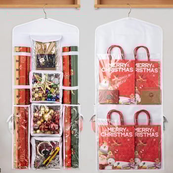 Διασυνοριακή τσάντα αποθήκευσης χαρτιού δώρου από ύφασμα Oxford 600D Hot Supply, κρεμαστή τσάντα αποθήκευσης δώρων Χριστουγέννων, κρεμαστή τσάντα αποθήκευσης πόρτας πίσω τσάντα αποθήκευσης