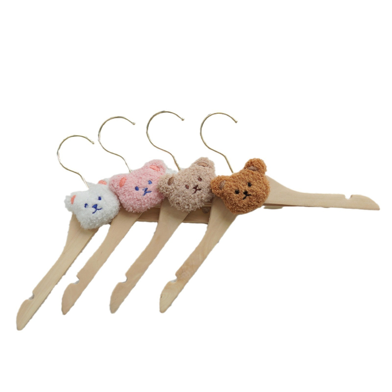 Ins Nordic Style Νέα Κινούμενα Σχέδια Αρκούδα Παιδική Κρεμάστρα από Μασίφ Ξύλο, Ράφι Στεγνωτηρίου για Μωρά, Ράφι Αποθήκευσης, Αντιολισθητικός Μεταλλικός Γάντζος