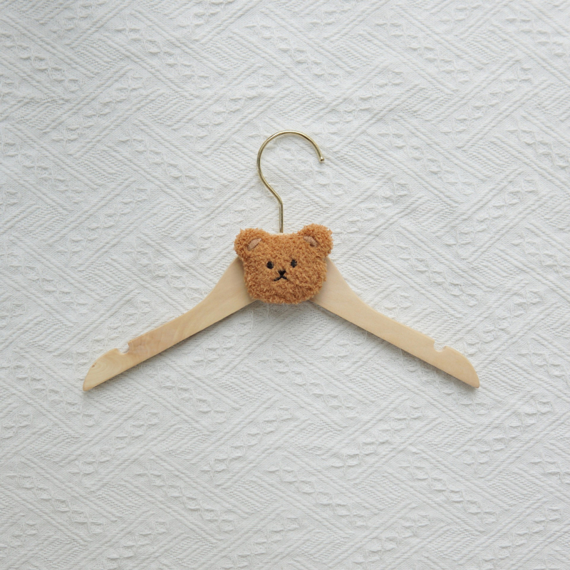 Ins Nordic Style Νέα Κινούμενα Σχέδια Αρκούδα Παιδική Κρεμάστρα από Μασίφ Ξύλο, Ράφι Στεγνωτηρίου για Μωρά, Ράφι Αποθήκευσης, Αντιολισθητικός Μεταλλικός Γάντζος