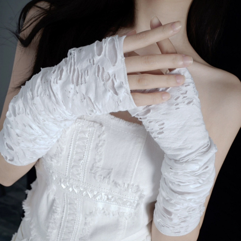 Punk White Hole Beggar päikesekreemiga varrukas Spice Girls Y2K subkultuuri harajuku stiilis isikupärastatud paarikindad laos