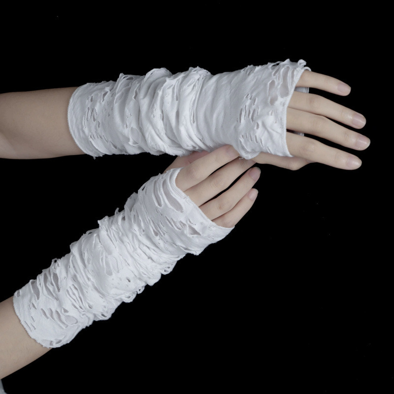 Punk White Hole Beggar päikesekreemiga varrukas Spice Girls Y2K subkultuuri harajuku stiilis isikupärastatud paarikindad laos