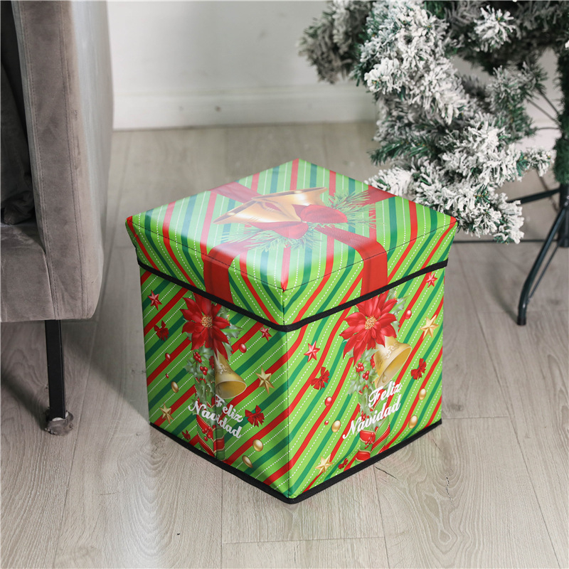 2022 Νέο Χριστουγεννιάτικο Δωροκουτί Παιχνιδιού Αδιάβροχο και Ανθεκτικό στη Σκόνη Σκαμνί Αποθήκευσης Amazon Home Παιδικό Κουτί Αποθήκευσης Χριστουγέννων