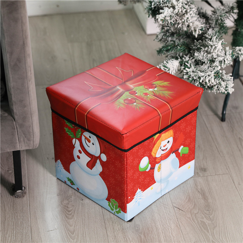 2022 Νέο Χριστουγεννιάτικο Δωροκουτί Παιχνιδιού Αδιάβροχο και Ανθεκτικό στη Σκόνη Σκαμνί Αποθήκευσης Amazon Home Παιδικό Κουτί Αποθήκευσης Χριστουγέννων