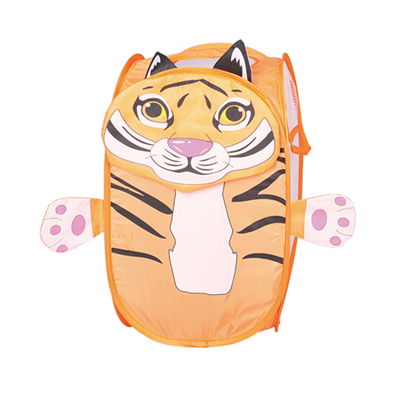 Koomiksiloomakujuline tiigrikujuline kokkupandav pesukorv määrdunud riiete korv mitmesuguste esemete hoiustamise ämber prügikorv