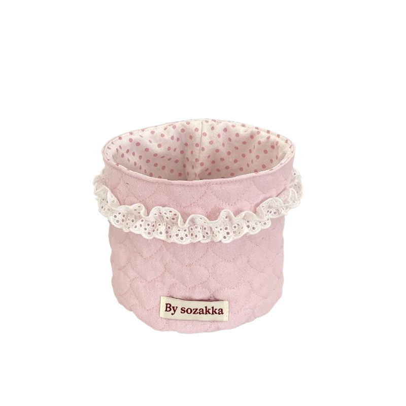 5181 Korea tepitud tüdrukute riidest hoiukorv lauale hoiukorv silindriline lisandite hoiukorv suupistete hoiukorv