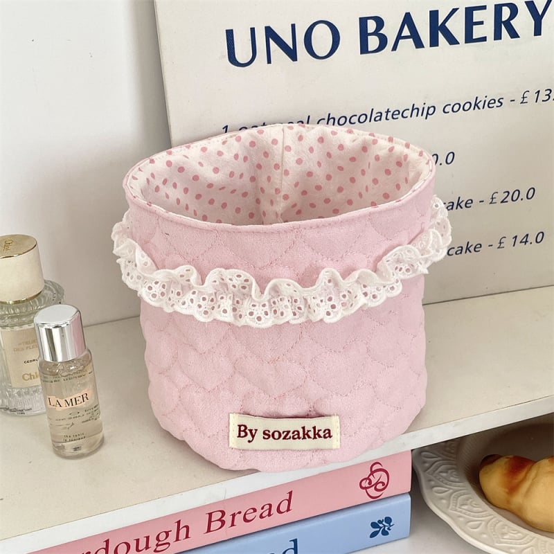 5181 Korea tepitud tüdrukute riidest hoiukorv lauale hoiukorv silindriline lisandite hoiukorv suupistete hoiukorv