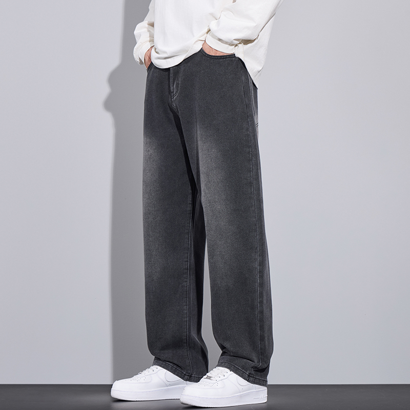 Teksad Meeste Moodsad Brändi Ameerika Stiilis Laiad Püksid 2024 Uued Kevad- ja Sügispüksid Kõikvõimalike Retro Lahtised Sirged Püksid