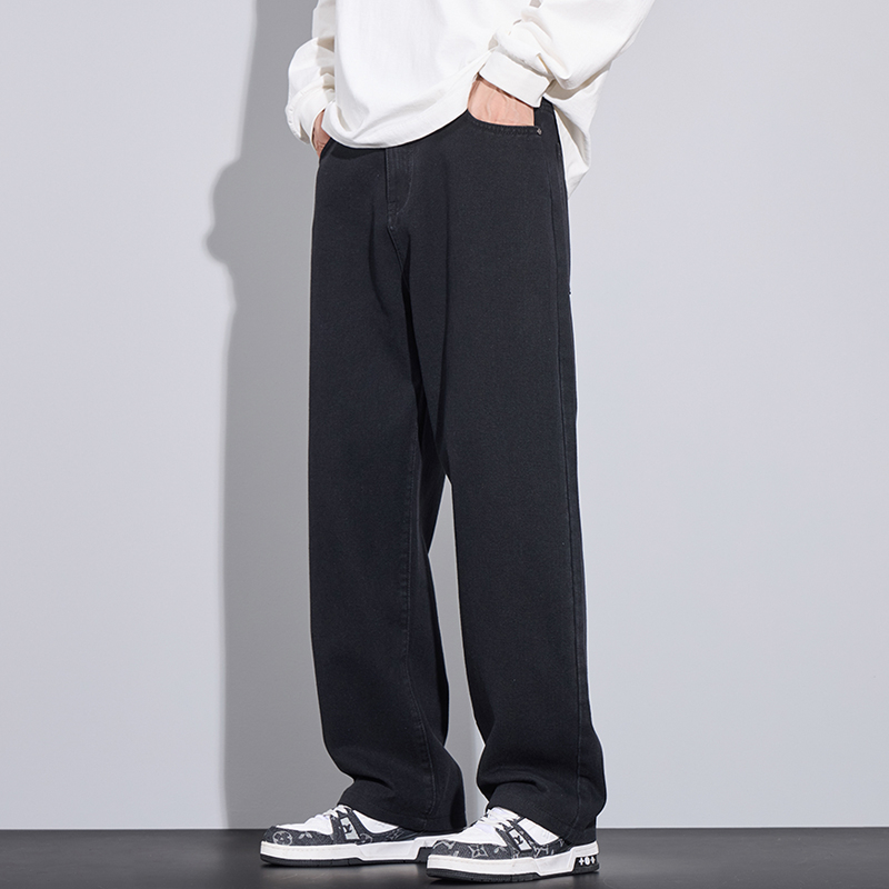 Teksad Meeste Moodsad Brändi Ameerika Stiilis Laiad Püksid 2024 Uued Kevad- ja Sügispüksid Kõikvõimalike Retro Lahtised Sirged Püksid