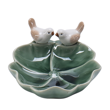 ♡Keraminė lėkštė su dekoratyviniais elementais, gaivinamoji vaisių lėkštė, svetainės lėkštė, namų laikymo lėkštė, švytuoklinė lėkštė, kūrybingas paukštis, miela pyragaičių lėkštė