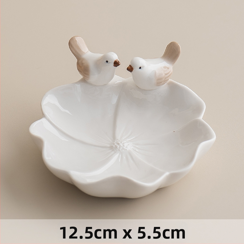 ♡Keraminė lėkštė su dekoratyviniais elementais, gaivinamoji vaisių lėkštė, svetainės lėkštė, namų laikymo lėkštė, švytuoklinė lėkštė, kūrybingas paukštis, miela pyragaičių lėkštė