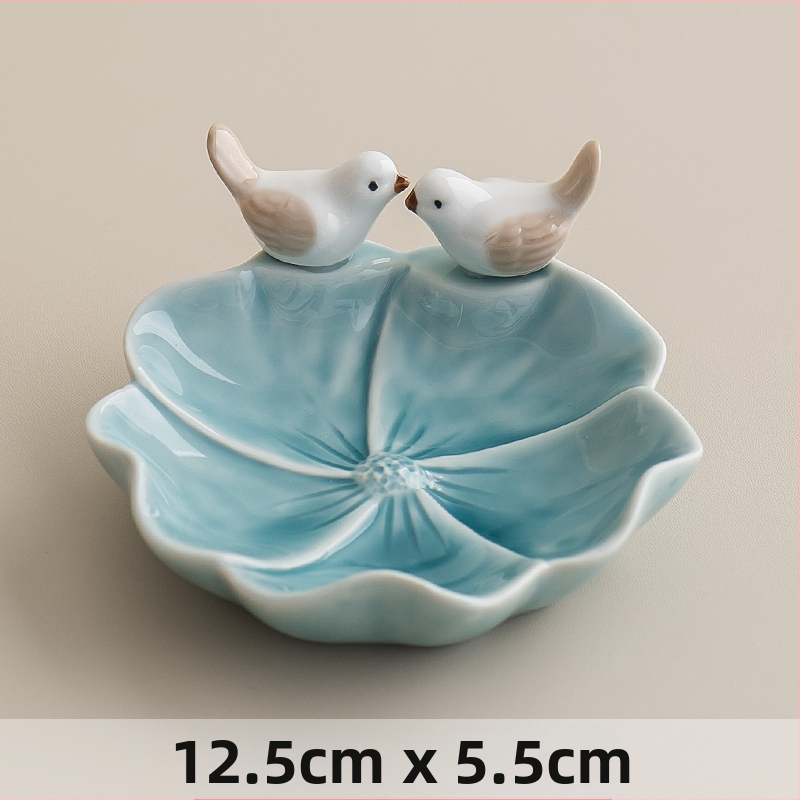 ♡Keraminė lėkštė su dekoratyviniais elementais, gaivinamoji vaisių lėkštė, svetainės lėkštė, namų laikymo lėkštė, švytuoklinė lėkštė, kūrybingas paukštis, miela pyragaičių lėkštė