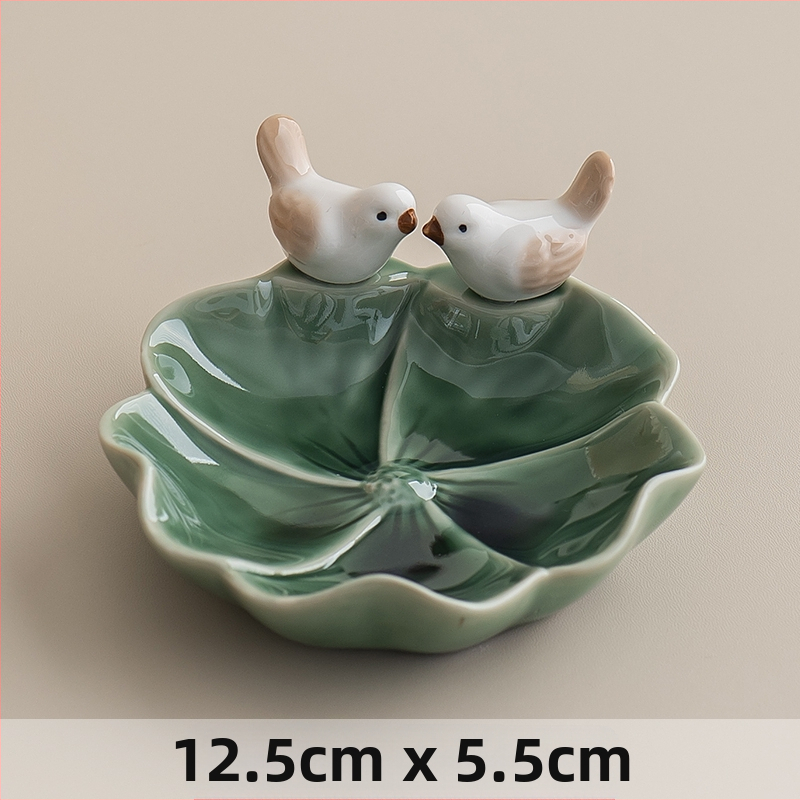 ♡Keraminė lėkštė su dekoratyviniais elementais, gaivinamoji vaisių lėkštė, svetainės lėkštė, namų laikymo lėkštė, švytuoklinė lėkštė, kūrybingas paukštis, miela pyragaičių lėkštė