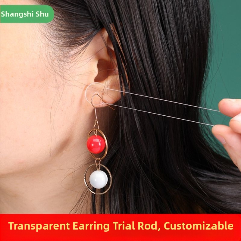 Обеци, клечки за пробване на обеци, поставка за показ на обеци, реквизит за стая на живо, акрилна стойка, поставка за обеци на живо, прозрачен инструмент за пробване