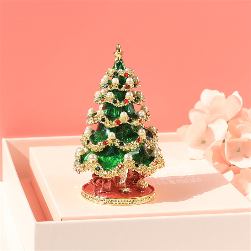 ♡ ♡ Retro stiliaus kalėdinės eglutės papuošalų dėžutė, mieli stiklainio papuošimai, gimtadienio dovanos, kūrybingi emalio pakabukai