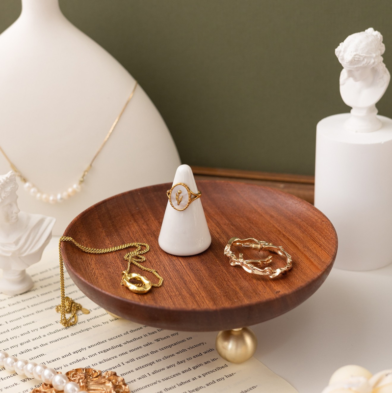 Täispuidust eebenipuust ehete karikasalus ehterõngas kaelakee vitriinplaat ehete vitriinalus laskmine