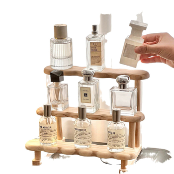 σε απόθεμα Επιτραπέζια βάση για αρώματα, σκάλα αποθήκευσης από μασίφ ξύλο, σετ τσαγιού, αποθήκευση φλυτζανιών καφέ, ράφι επίδειξης καλλυντικών