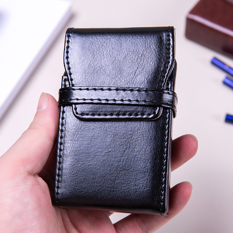 Tehase hulgimüük 20 komplekti paksu sigaretikarbi isiksuse loomingulist meeste nahast sigaretikotti, klapiga, terve paks sigaretikarp