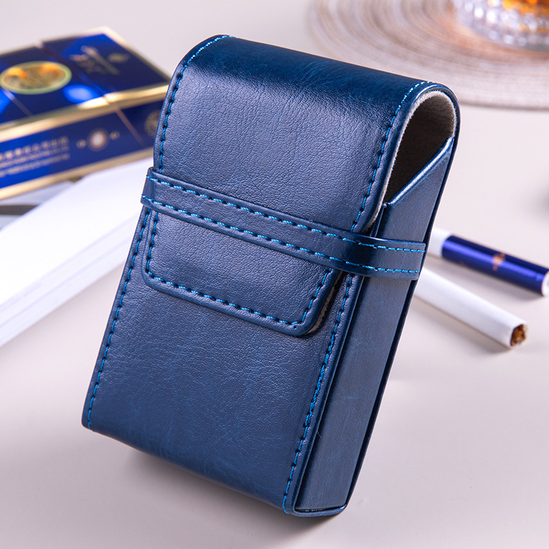 Tehase hulgimüük 20 komplekti paksu sigaretikarbi isiksuse loomingulist meeste nahast sigaretikotti, klapiga, terve paks sigaretikarp