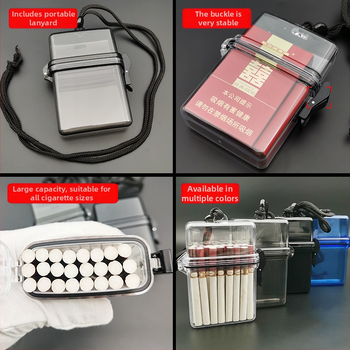 Χονδρικό χονδρικό κουτί τσιγάρων hip-hop διαφανές πλαστικό κουτί τσιγάρων με κρεμαστό λαιμό στην παραλία, ακρυλικό κουτί αποθήκευσης, δημοφιλές αδιάβροχο κουτί τσιγάρων