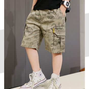 Λεπτό, χαλαρό, μεσαίο μήκος σορτς για αγόρια, καλοκαιρινό, μοντέρνο cargo παντελόνι μάρκας για μεγαλύτερα αγόρια