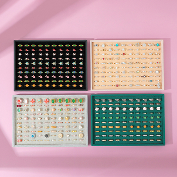 Δίσκος επίδειξης δαχτυλιδιών φανέλας μεγάλης χωρητικότητας 100 κοσμημάτων, πιάτο αποθήκευσης κοσμημάτων δαχτυλιδιών, στηρίγματα επίδειξης κοσμηματοπωλείου