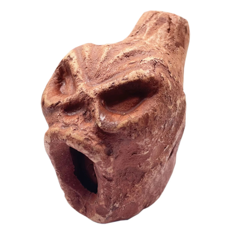 Rankų darbo monstrų fleitos vaikiškas švilpukas, mini vaiduoklis, actekų vėjo dievas, molis, mirties švilpukas, riksmas, mini