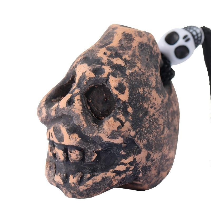 Rankų darbo monstrų fleitos vaikiškas švilpukas, mini vaiduoklis, actekų vėjo dievas, molis, mirties švilpukas, riksmas, mini