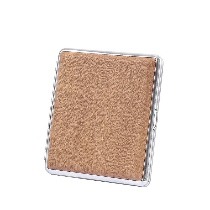 Pu kožna kutija za cigarete 20 crnih gumica za kreativnu osobnost, imitacija drveta, debeli prijenosni pribor za muške kutije za cigarete