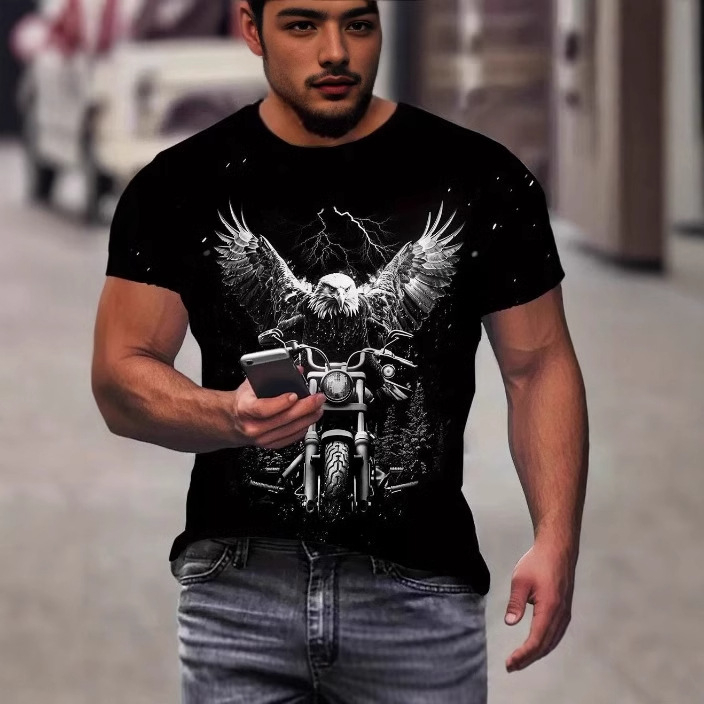 2025. aasta moesuund meeste kolju 3D-printimisega moodne plahvatusohtlik populaarne trükitud T-särk