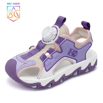 Meiteņu sandales 2025. gada vasarai Zēnu sieta pretslīdes sandales Baotou pludmales apavi ar pogu sprādzi Populāras bērnu sandales