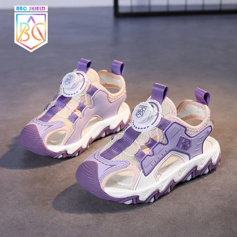 Meiteņu sandales 2025. gada vasarai Zēnu sieta pretslīdes sandales Baotou pludmales apavi ar pogu sprādzi Populāras bērnu sandales