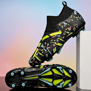 Νέα παπούτσια ποδοσφαίρου καμουφλάζ για νέους άνδρες και γυναίκες, με μακριά και σπασμένα καρφιά και ψηλόμεσα καρφιά για διασυνοριακό 2025, για προπόνηση σε γρασίδι.