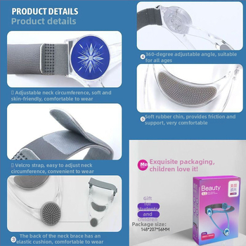 Nelja põlvkonna kaelahari, vibuvastane reguleeritav täiskasvanutele mõeldud lapsekaitse, õpilaste kodutööde vibuga kaela hoidmiseks, kaela tõstja