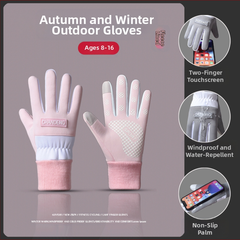 Vaikiškos, šiltos, vandeniui atsparios, lietimui jautrios, vėjui atsparios, šalčiui atsparios, rudens ir žiemos, berniukų, lauko sporto, moteriškos jojimo pirštinės su vilnos pamušalu.