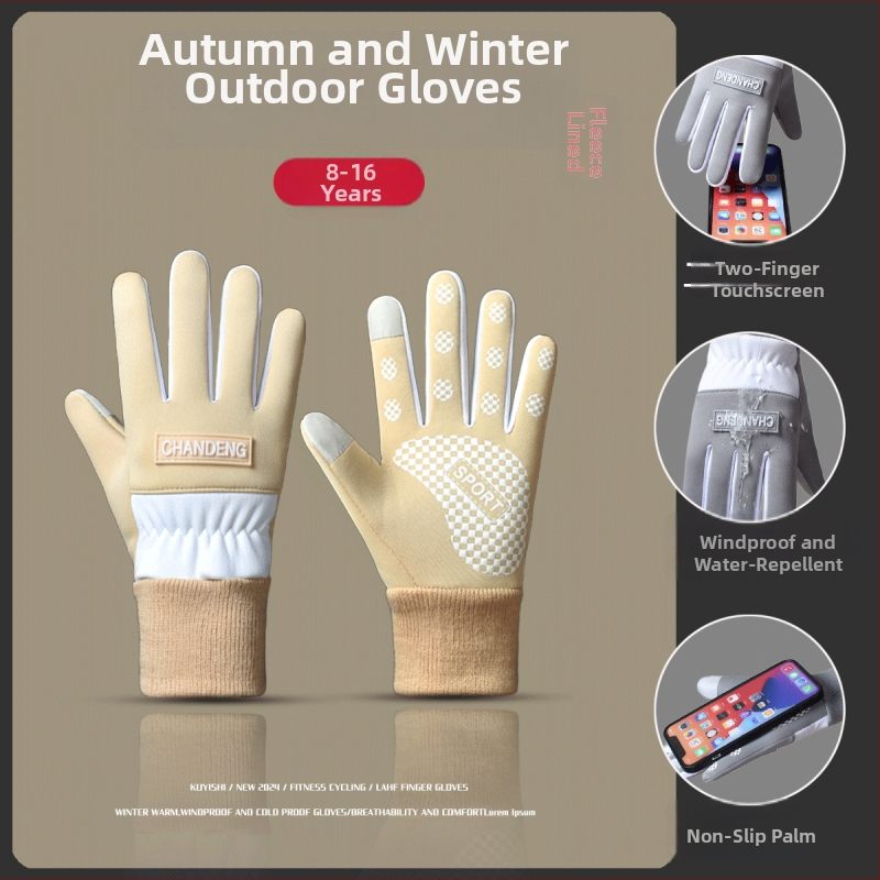 Vaikiškos, šiltos, vandeniui atsparios, lietimui jautrios, vėjui atsparios, šalčiui atsparios, rudens ir žiemos, berniukų, lauko sporto, moteriškos jojimo pirštinės su vilnos pamušalu.