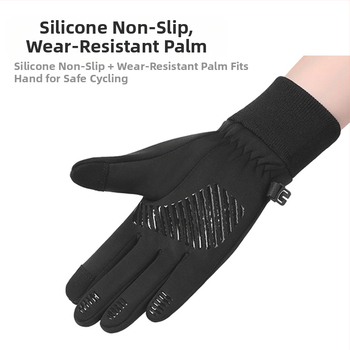 Ζεστά γάντια για αγόρια και κορίτσια για αγόρια και κορίτσια, χειμερινά, με επένδυση από φλις, με οθόνη αφής, ποδηλασία, αντιολισθητικά, ανθεκτικά στο κρύο, πέντε δάχτυλα για μεσαία και μεγάλα παιδιά