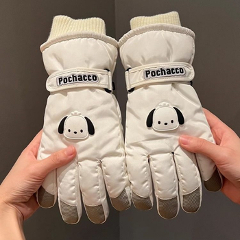 Suusakindad Naiste talvised armsad koomiksiga soojad puutetundliku ekraaniga jalgrattasõidukindad fliisvoodriga paksendatud tuule- ja külmakindlad sõrmekindad