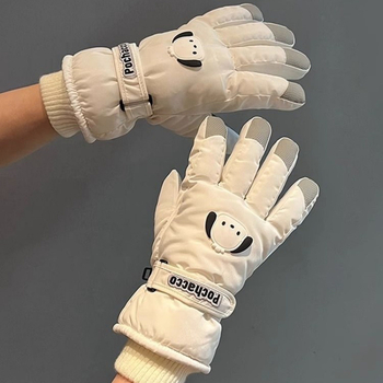 Suusakindad Naiste talvised armsad koomiksiga soojad puutetundliku ekraaniga jalgrattasõidukindad fliisvoodriga paksendatud tuule- ja külmakindlad sõrmekindad