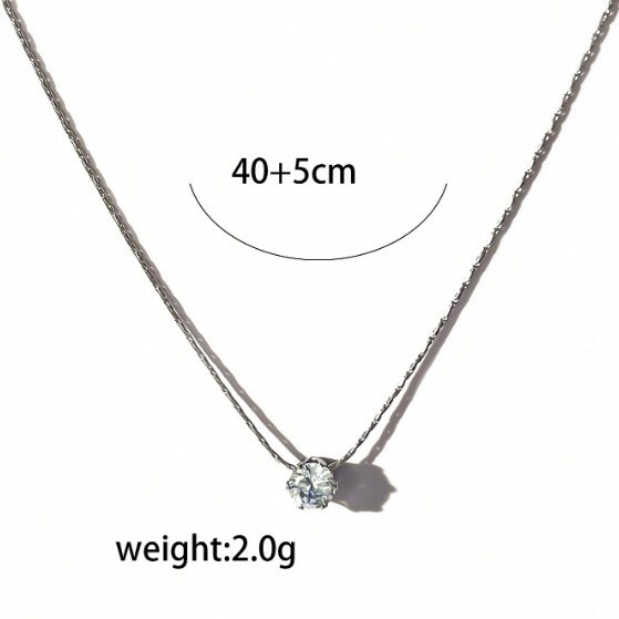 Amazoni peen moodne südamekujuline tsirkoonist ripatskaelakee läbi augu armastuse tsirkoonist kaelakee temperamendiga daamide kaelakee