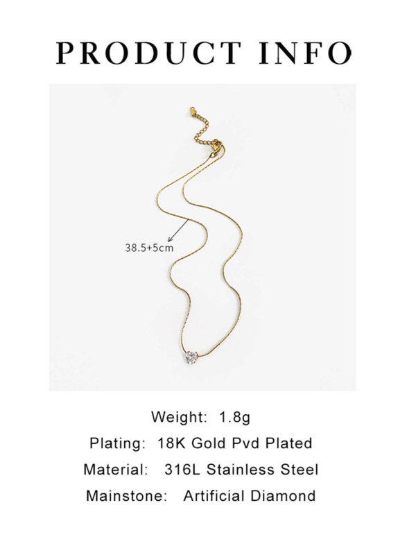 Amazoni peen moodne südamekujuline tsirkoonist ripatskaelakee läbi augu armastuse tsirkoonist kaelakee temperamendiga daamide kaelakee