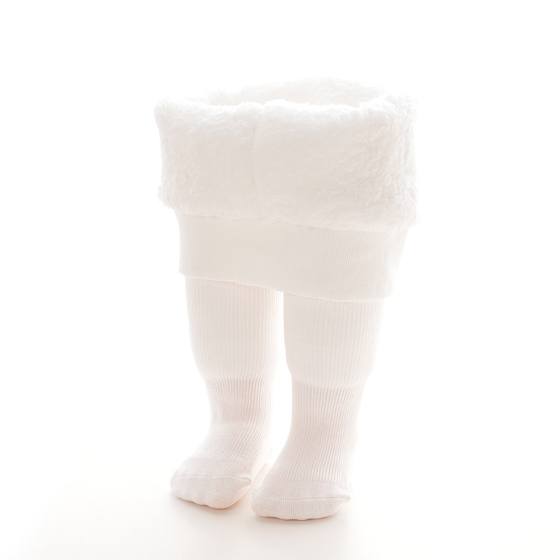 Beebiretuusid Talvised paksendatud fliisvoodriga pilvekašmiirist beebisukkpüksid vertikaalsete ribadega lasteretuusid Soojad ühevärvilised