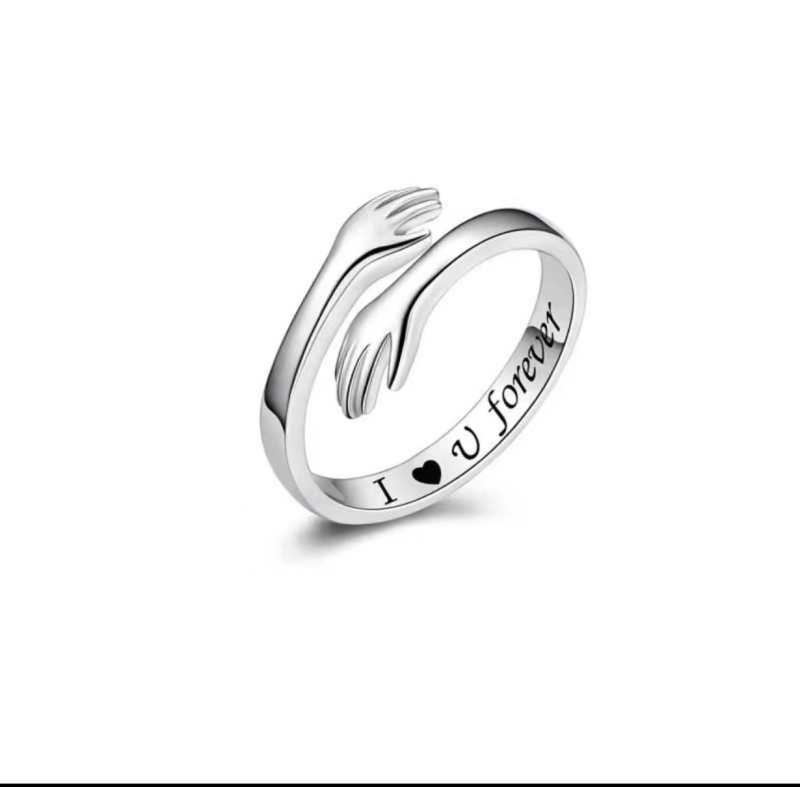 Dibo s925 hõbedast kätega kallistussõrmus naistele, lihtne mood, Amazoni piiriülesed plahvatused, ehete tootjad hulgimüügist