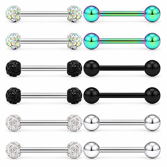 „Amazon“ krūtinės žiedo kostiumas, tinkantis prie sienos su nauju nerūdijančio plieno liežuvėlio vinimi, „Shambhala“ cirkonio krūtinės žiedo derinys, pradurtas papuošalas