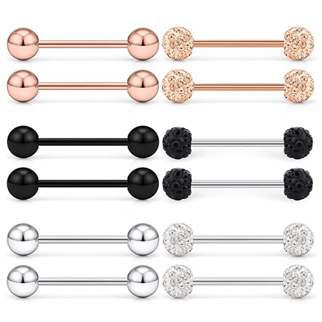 „Amazon“ krūtinės žiedo kostiumas, tinkantis prie sienos su nauju nerūdijančio plieno liežuvėlio vinimi, „Shambhala“ cirkonio krūtinės žiedo derinys, pradurtas papuošalas