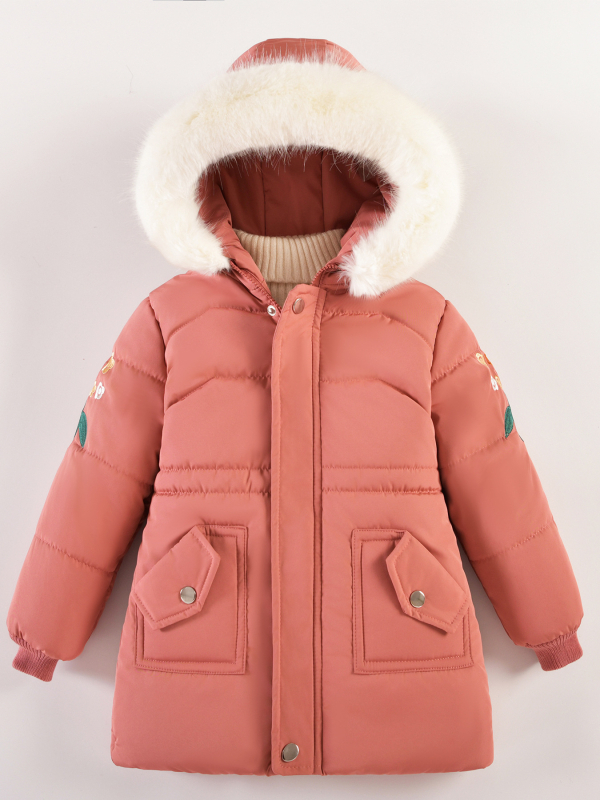 2025. aasta uus tüdrukute paksendatud piiriülese ekspordiga laste puuvillane mantel 3-7-aastastele lastele